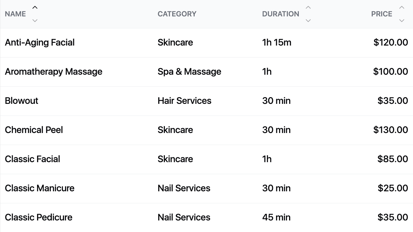 Service catalog