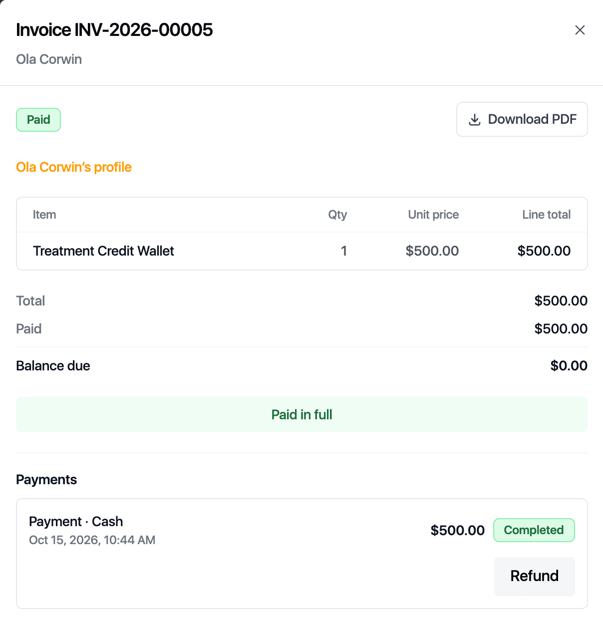 Invoicing and checkout