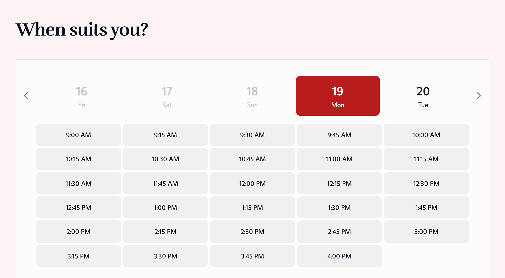 Online booking
