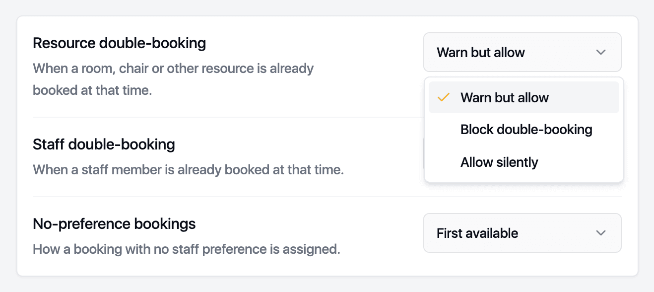 Double-booking protection