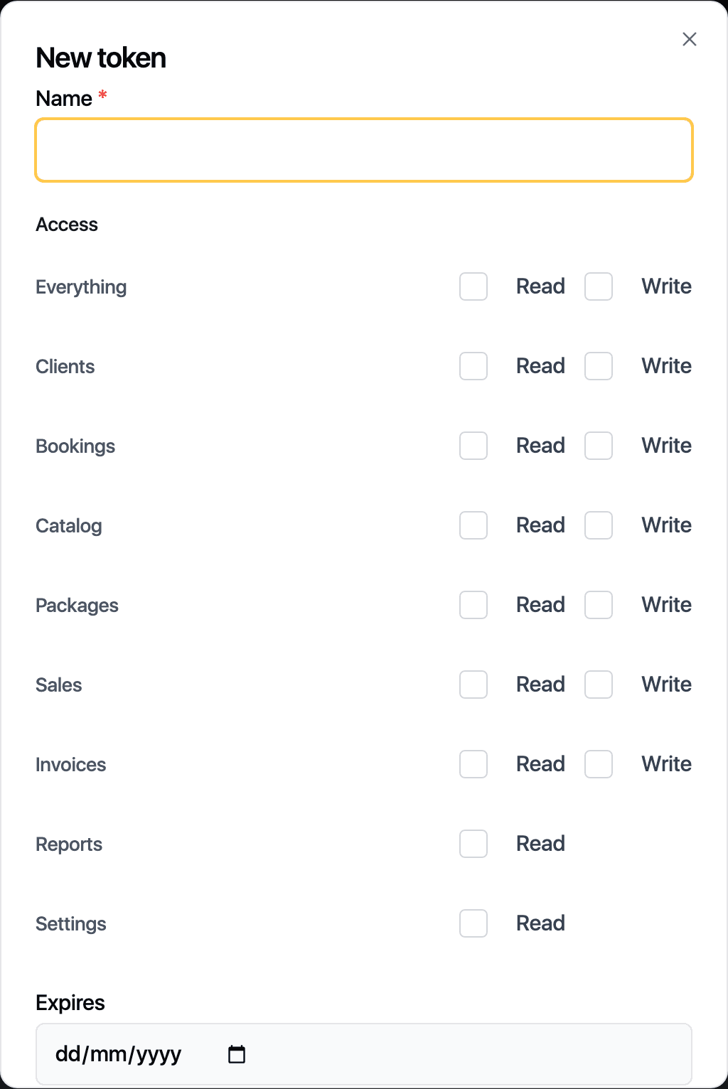 API tokens