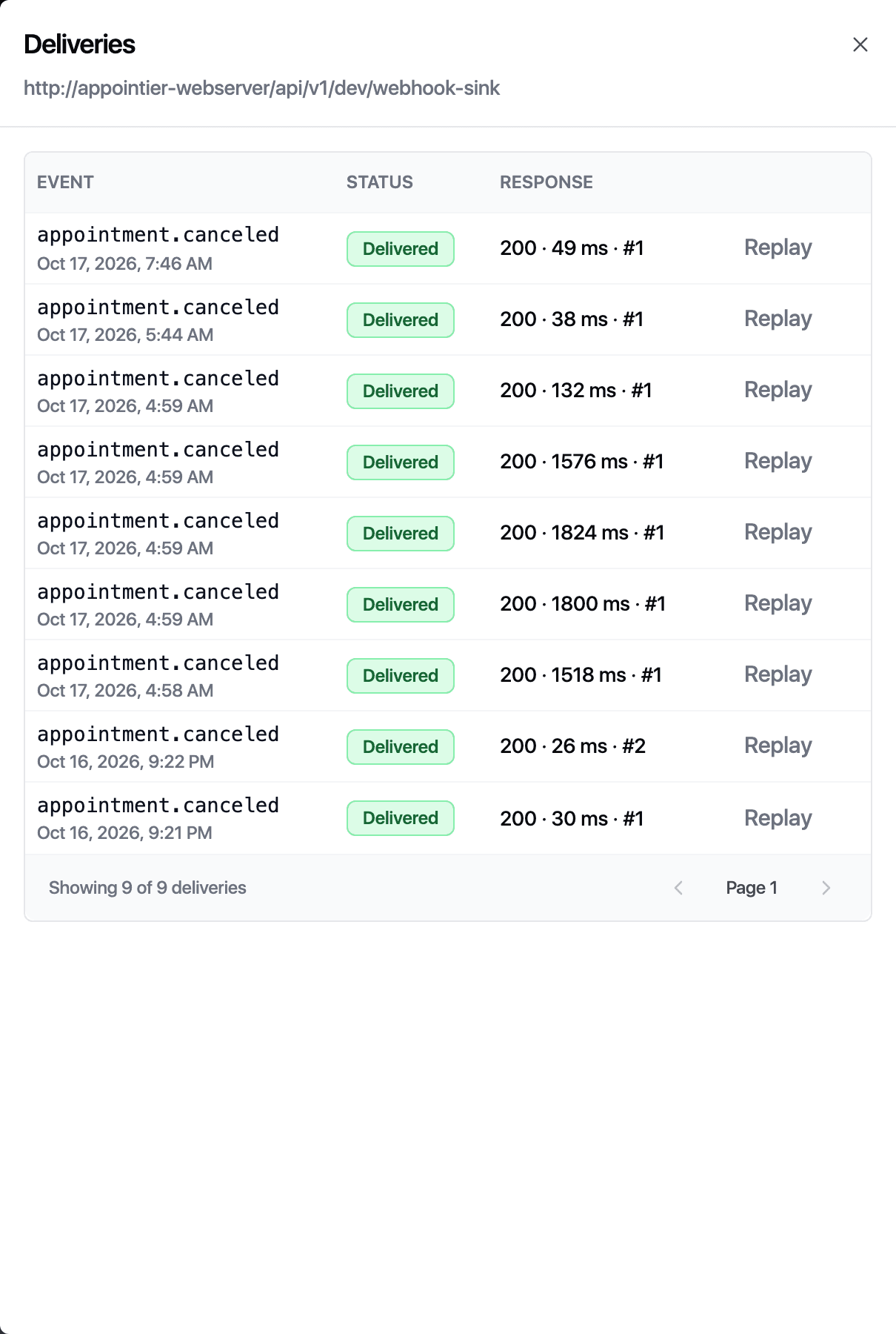 Signed webhooks